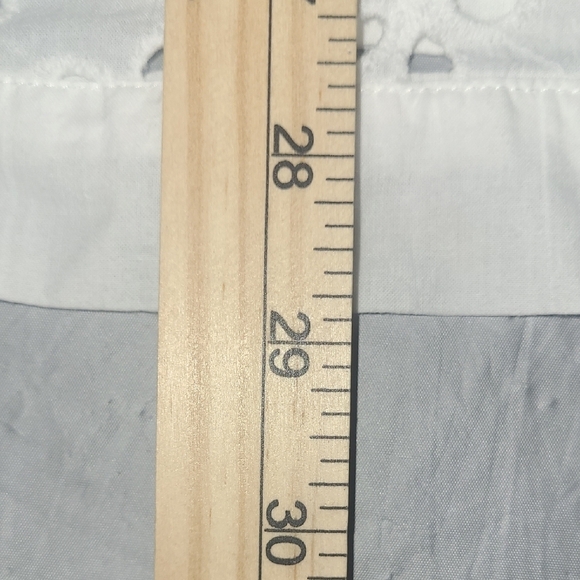 Tunic Blouse Top Cotton Floral Eyelet Lace Sheer Elbow Short Sleeve V Neck Boho - Picture 3 of 7